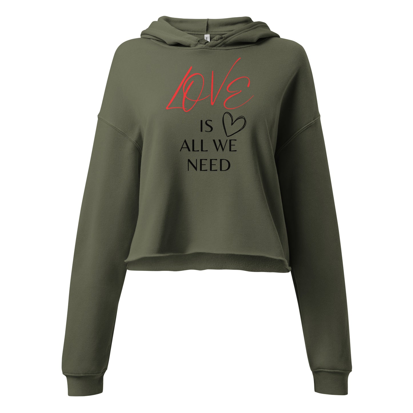 'Love Is All We Need' Crop Hoodie