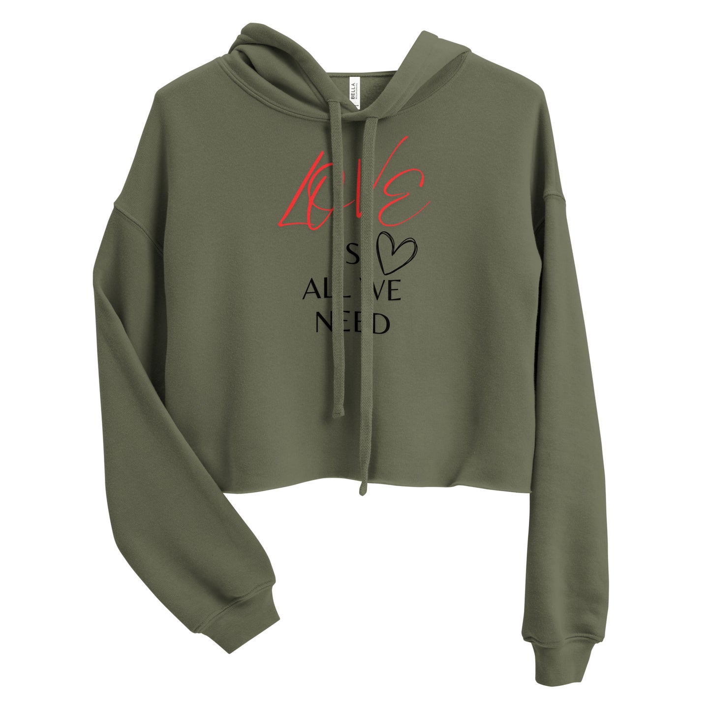 'Love Is All We Need' Crop Hoodie